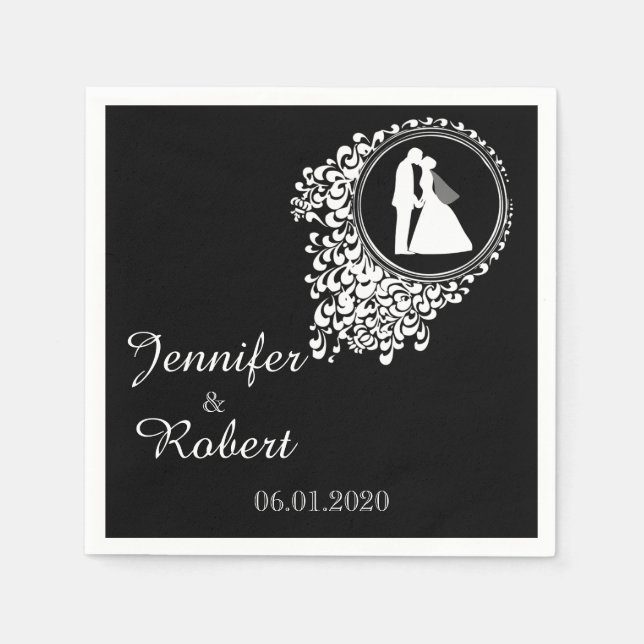 Modern Romantic Couple Wedding Napkin (Front)