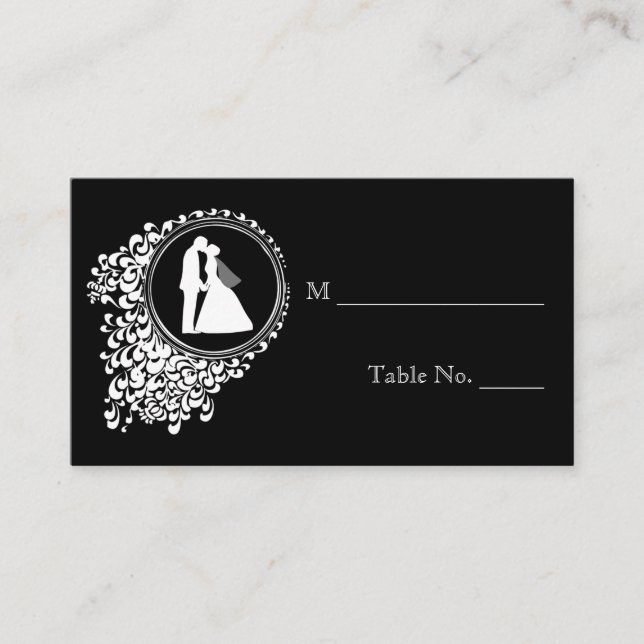 Modern Romantic Couple Wedding Place Cards (Front)