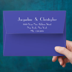Modern Romantic Elegant Blue Wedding Invitation Envelope