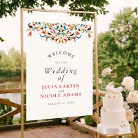 Modern Romantic Elegant Floral Wreath Wedding