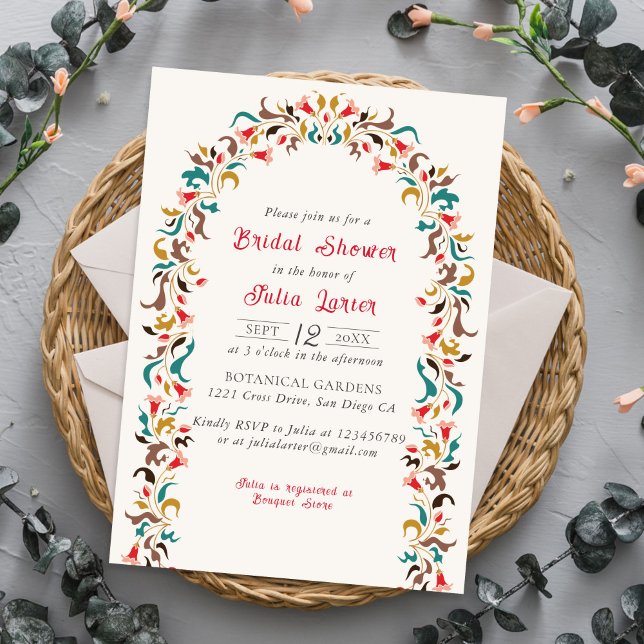Modern Romantic Elegant FloralWreath Bridal Shower Invitation (Creator Uploaded)