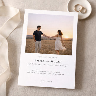 Modern Romantic Elegant Photo Wedding Invitation
