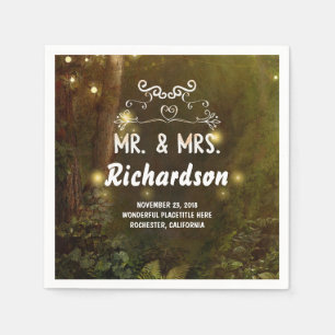Modern & Romantic Enchanted Forest Wedding Napkin