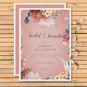 Modern Romantic Garden Floral Bridal Brunch Invitation