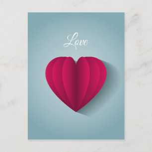 Modern Romantic Heart Love Postcard