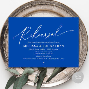 Modern Romantic Intimate Wedding Rehearsal Dinner Invitation