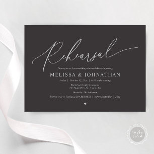 Modern Romantic Intimate Wedding Rehearsal Dinner  Invitation