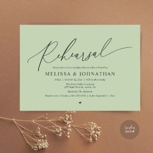 Modern Romantic Intimate Wedding Rehearsal Dinner  Invitation