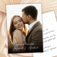 Modern Romantic Love and Thanks Photo Wedding