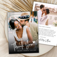 Modern Romantic Love Heart Script 2 Photo Wedding