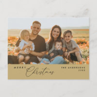 Modern Romantic, Merry Christmas Family Postcard