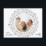 Modern Romantic, Merry Christmas Family Postcard<br><div class="desc">Merry Christmas. Celebrate the season with this family photo postcard It is fully customisable and personalised with your own greeting messages. Please add your return address for easy mailing. It is simple,  easy,  yet modern minimalist and festive. This is the perfect postcard for sending your holiday wishes. White theme.</div>
