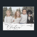 Modern Romantic, Merry Christmas Family Postcard<br><div class="desc">Merry Christmas. Celebrate the season with this family photo postcard It is fully customisable and personalised with your own greeting messages. Please add your return address for easy mailing. It is simple,  easy,  yet modern minimalist and festive. This is the perfect postcard for sending your holiday wishes.</div>