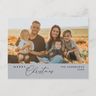 Modern Romantic, Merry Christmas Family Postcard