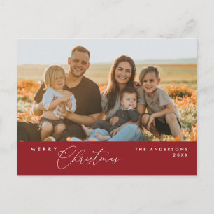 Modern Romantic, Merry Christmas Family Postcard