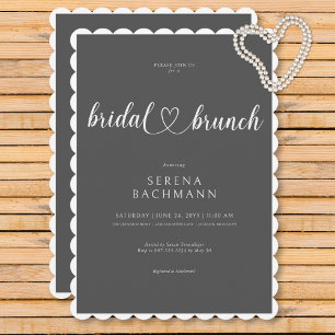 Modern Romantic Minimal Grey Bridal Brunch Invitation