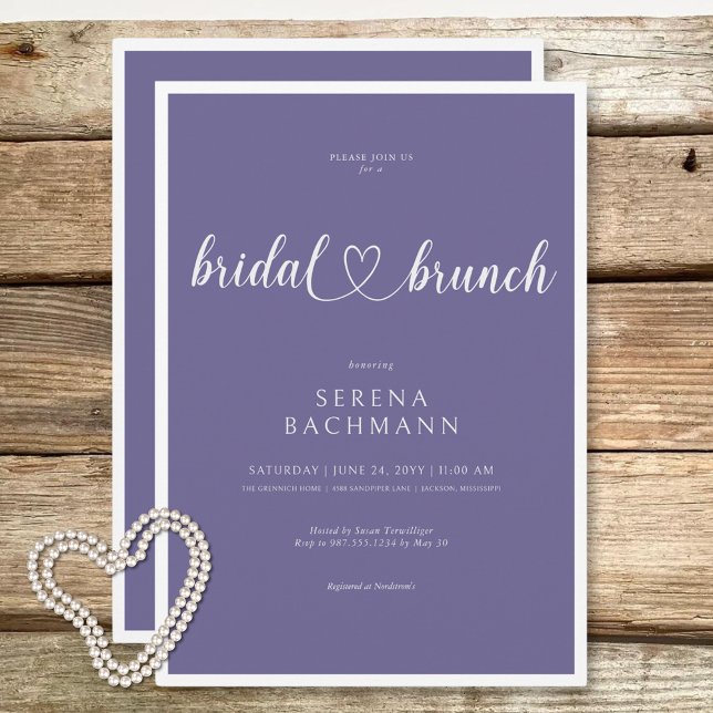 Modern Romantic Minimal Lavender Bridal Brunch Invitation (Modern Romantic Minimal Lavender Bridal Brunch Invitation)