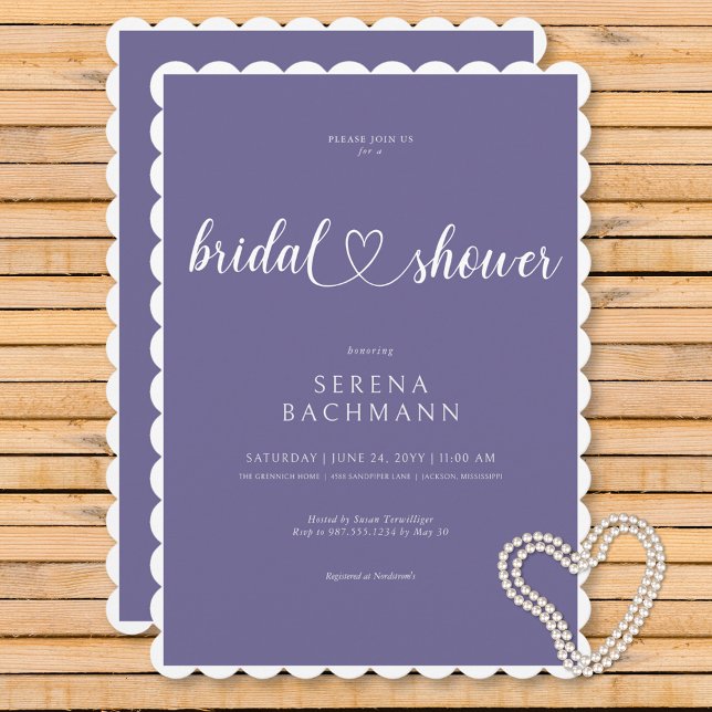 Modern Romantic Minimal Lavender Bridal Shower Invitation (Modern Romantic Minimal Lavender Bridal Shower Invitation)