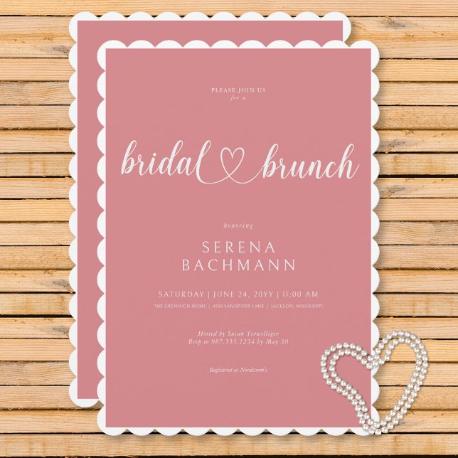 Modern Romantic Minimal Pink Bridal Brunch Invitation (Modern Romantic Minimal Pink Bridal Brunch Invitation)
