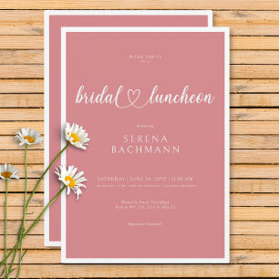 Modern Romantic Minimal Pink Bridal Luncheon Invitation