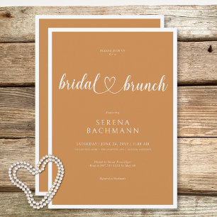 Modern Romantic Minimal Rust Bridal Brunch Invitation