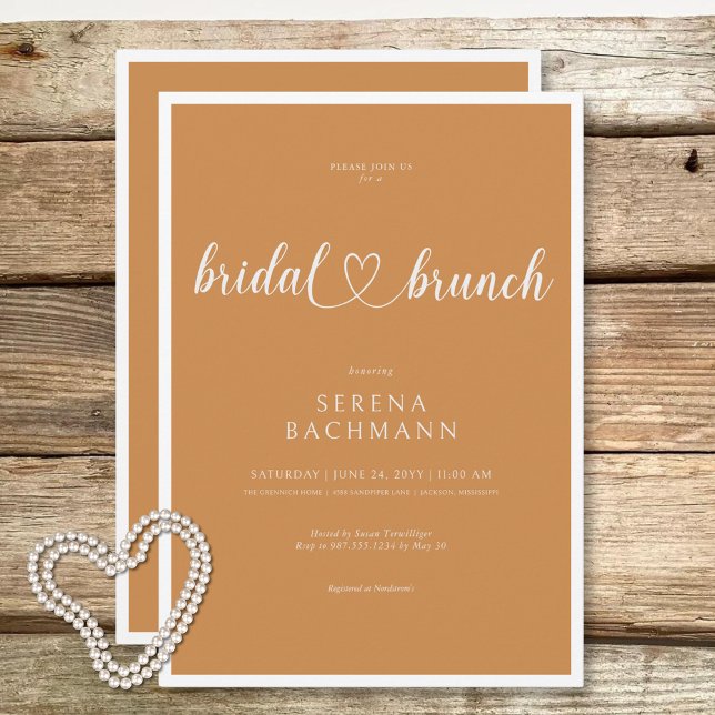 Modern Romantic Minimal Rust Bridal Brunch Invitation (Modern Romantic Minimal Rust Bridal Brunch Invitation)