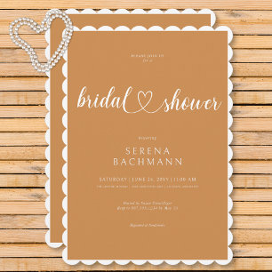 Modern Romantic Minimal Rust Bridal Shower Invitation