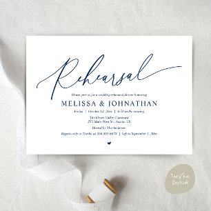 Modern Romantic Minimal Wedding Rehearsal Dinner Invitation
