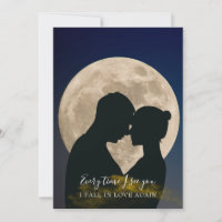 Modern Romantic Moon Couple Silhouette