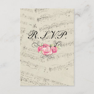 Modern Romantic Music notes Wedding RSVP response
