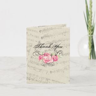 Modern Romantic Music notes Wedding thank you