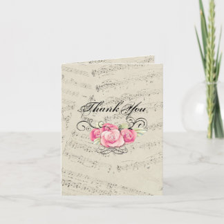 Modern Romantic Music notes Wedding thank you