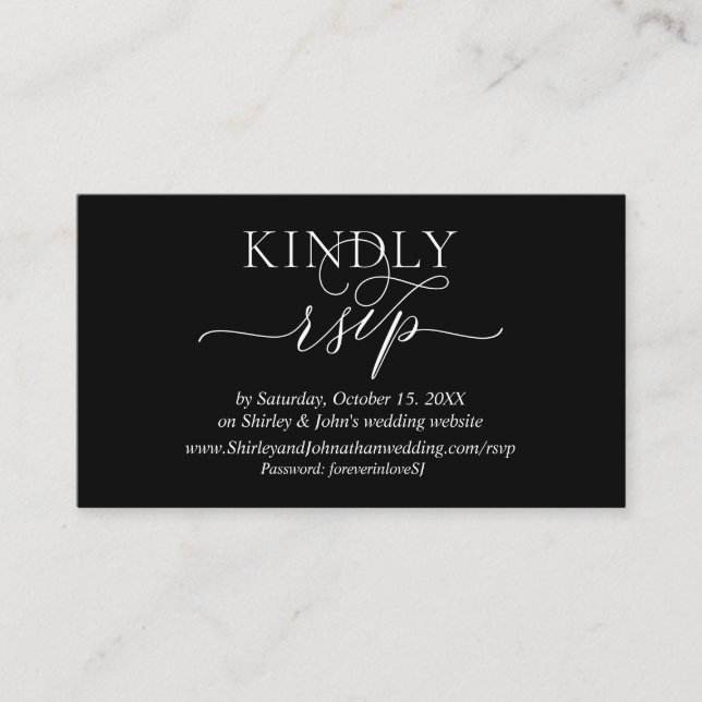 Modern Romantic, Online RSVP website Enclosure Card (Front)
