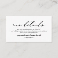 Modern romantic, Our Wedding Details Enclosure Car