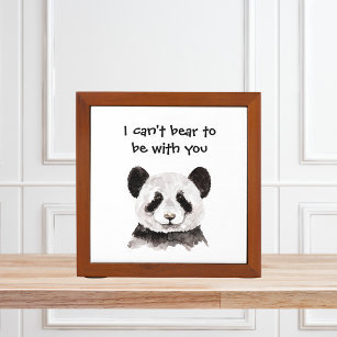 Modern Romantic Quote With Black And White Panda Desk Organiser