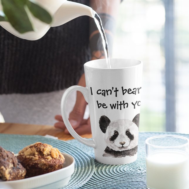 Modern Romantic Quote With Black And White Panda Latte Mug (Creator Uploaded)