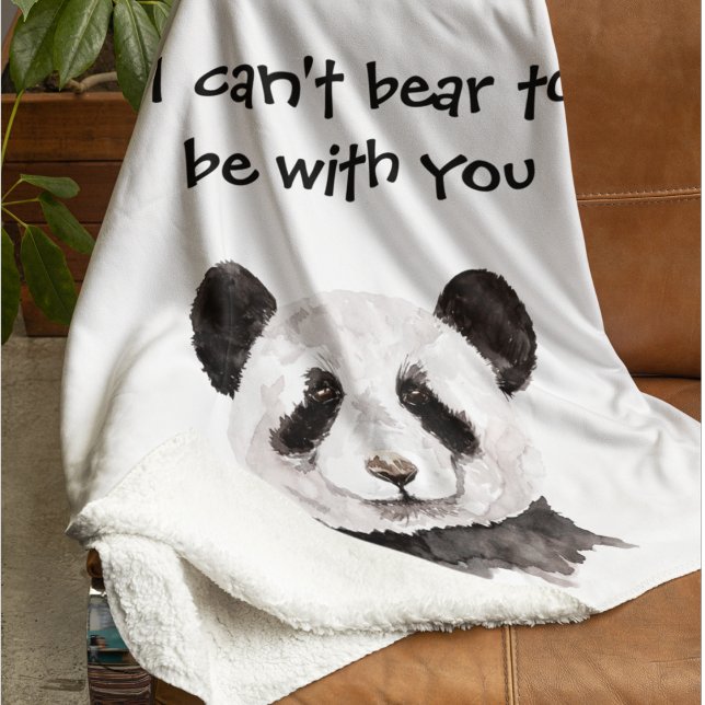 Modern Romantic Quote With Black And White Panda Sherpa Blanket (Creator Uploaded)