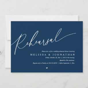 Modern Romantic Rehearsal Wedding Dinner Dancing Invitation