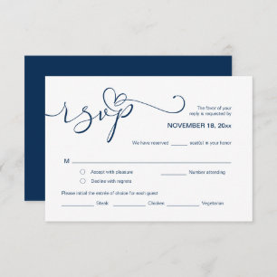Modern Romantic RSVP,  Black Font, Respond  Enclos Enclosure Card
