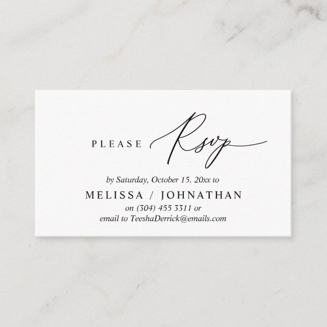 Modern Romantic RSVP Wedding Dinner Invitation (Front)