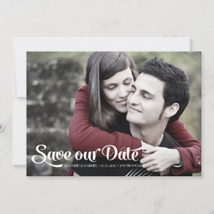 Modern Romantic Script Photo Save the Date