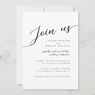 Modern Romantic Script Typography Wedding Invitation