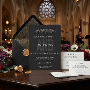 Modern Romantic Script Wedding Invitation