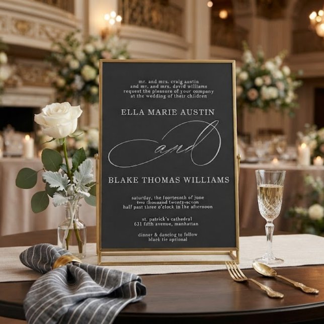 Modern Romantic Script Wedding Invitation (Creator Uploaded)