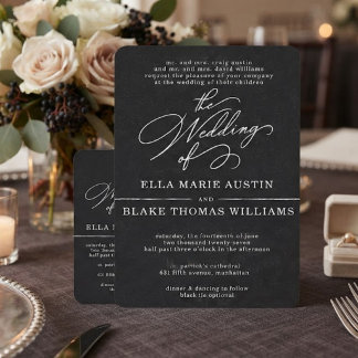 Modern Romantic Script Wedding Invitation