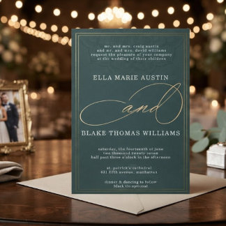 Modern Romantic Script Wedding Invitation