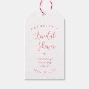 Modern Romantic, Simple Blush Pink , Bridal Shower Gift Tags