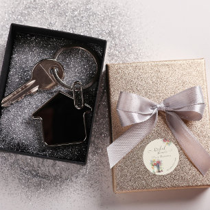 Modern Romantic Spring Flowers Vase Bridal Shower Classic Round Sticker