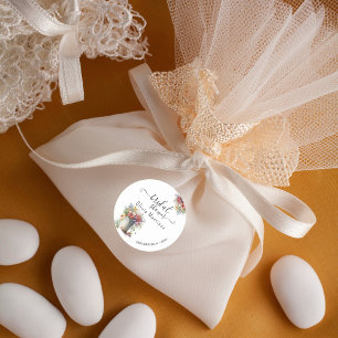 Modern Romantic Spring Flowers Vase Bridal Shower Classic Round Sticker