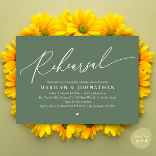 Modern Romantic Timeless Wedding Rehearsal Dinner Invitation